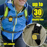 Altavoz portátil inalámbrico con Bluetooth 5.3 y correa magnética con clip, pequeño para ciclismo y senderismo.