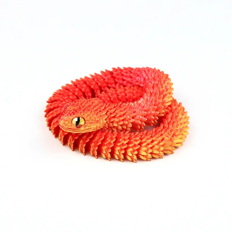 Snake Sculpture Articulated Snake Decor Articulated Animals Figurine with Movable Joints 3D Printed Model Home Desktop Ornament