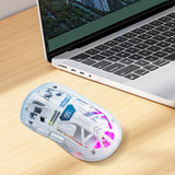 Transparent Mice 2.4GHz+BT5.0 Wireless Gaming Mouse Digital Display Multi Device Connection 5 Level DPI for Laptop/Phone/PC/