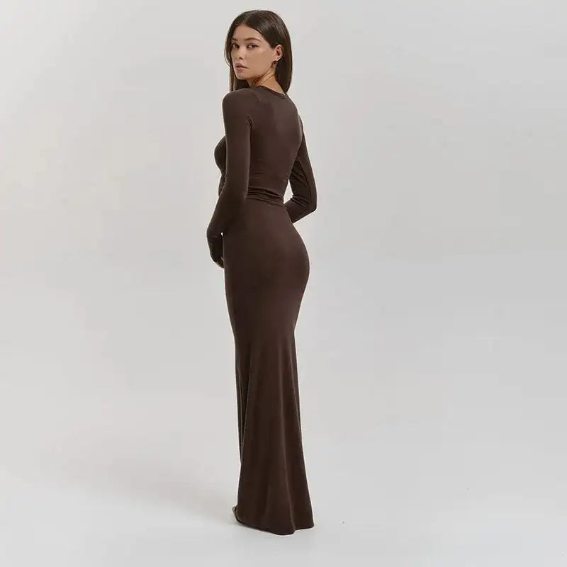 Nsauye Casual Basic Long Dress Women Holiday Autumn Winter Evening Birthday Party Night Club Sexy Elegant Dress Outfits 2024 - Lootquake