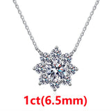 COSFIX Moissanite Necklace For Women 1 CT D Color VVS1 Excellent Cut Round Diamond Sunflower Pendant Necklace 925 Silver Jewelry - Lootquake