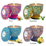 Natural Smokeless Soy Wax Candle in Iron Tin, Champagne Flute Style - Home Fragrance Gift for Birthday Christmas Handmade
