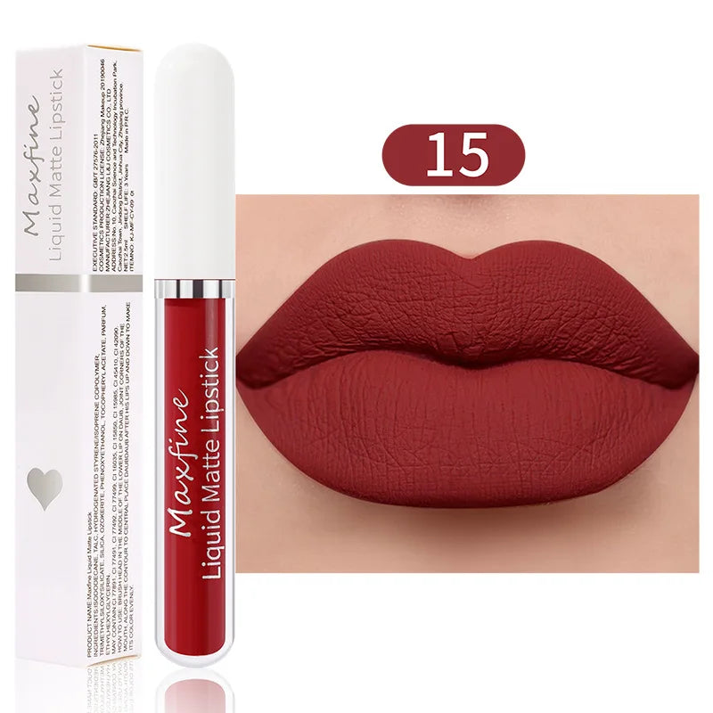 Liquid Lipstick Durable Waterproof Non Smudging Lip Glaze Lip Gloss Matte Lipstick Non Peeling Ladies' Makeup