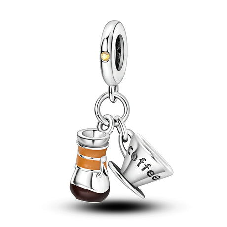 Coffee Cup Charms 925 Silver Beads For Woman Fit Original Bracelet Making Fashion Jewelry - Lootquake