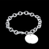 Pulsera de plata de ley 925 con dije de moda para hombre y mujer, cadena de cuerda trenzada, joyería fina, regalo de boda, fiesta y Navidad.