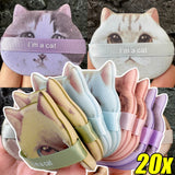 1/20 unidades de borlas de gato bonitas, base líquida, herramienta de maquillaje cosmético, corrector en polvo suave, belleza, borla de polvo de doble uso seca y húmeda