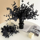 Fleurs artificielles d'eucalyptus noir de 34 cm pour décoration de chambre, de bureau, de maison