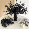 Fleurs artificielles d'eucalyptus noir de 34 cm pour décoration de chambre, de bureau, de maison