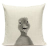 Black and White Cute Animals Cushion Cover - Animal Portrait Decoration Throw Pillow Case 45x45cm for Home Sofa Decor