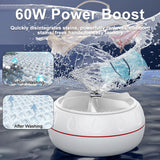 Mini lavadora portátil turbo de alta potencia de 60 W, lavadora ultrasónica para apartamentos, camping, viajes, ropa interior, calcetines, USB