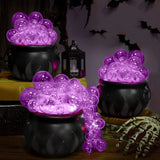 Halloween Indoor Decor DIY Bubbling Witch Cauldron Set Large Black Plastic Bowl for Spooky Party Decoration Home Table Kitchen