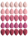 30 Beauty Eggs (Esponjas de Maquillaje) Esponja de Belleza Mixta para Base de Maquillaje, Líquida, en Crema y en Polvo Sin Impurezas, Multicolor C