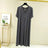 Modal Cotton Short Sleeved Nightdress for Women's Summer Casual Home Sleepwear V-neck Pleated Oversized Loose Hem Mid-Long Dress - Lootquake