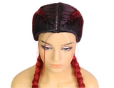 26" Black & Honey Blonde Box Braided Wig | Heat Resistant Synthetic Wig | Cosplay & Daily Wear | Machine Made