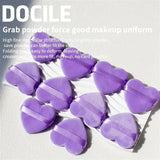 Heart Shaped Velvet Powder Puffs Dry Wet Dual Use 10Pcs All-Purpose Makeup Foundation Blending Sponge Set