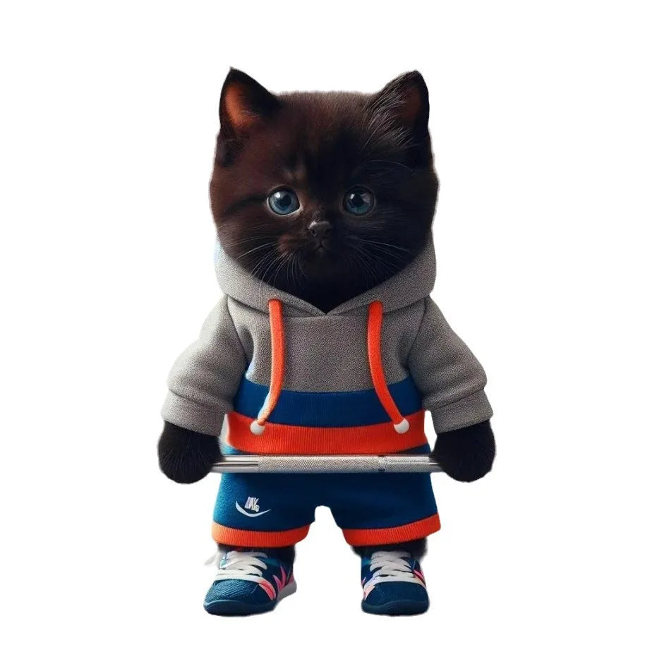 Cute Fitness Cat Sculpture. Cute Fitness Cat Sculpture Home Decor  Desk Decor