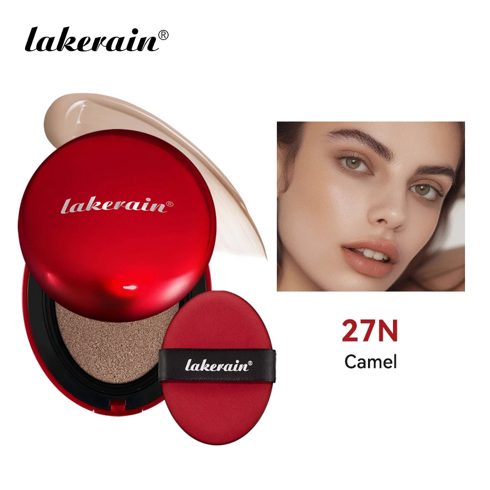Base de maquillaje en cojín con protector solar Lakerain, resistente al agua, de larga duración, iluminadora, en crema, para mujer, maquillaje facial, cosmética coreana.
