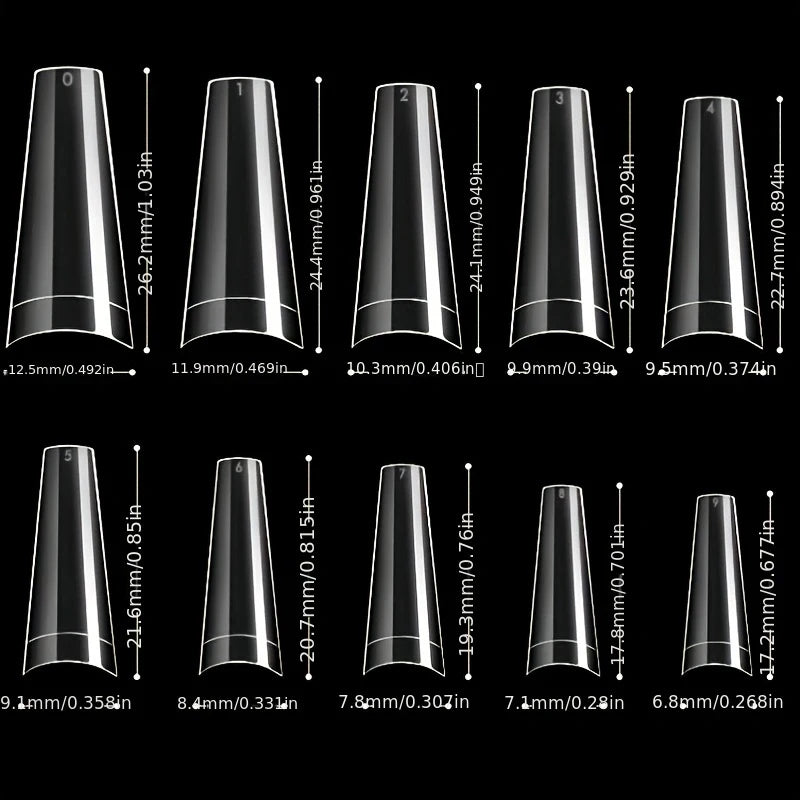 500Pcs False Nail Art Tips French Natural Transparent Coffin False Nails Tips Acrylic Uv Gel Nail Polish Manicure