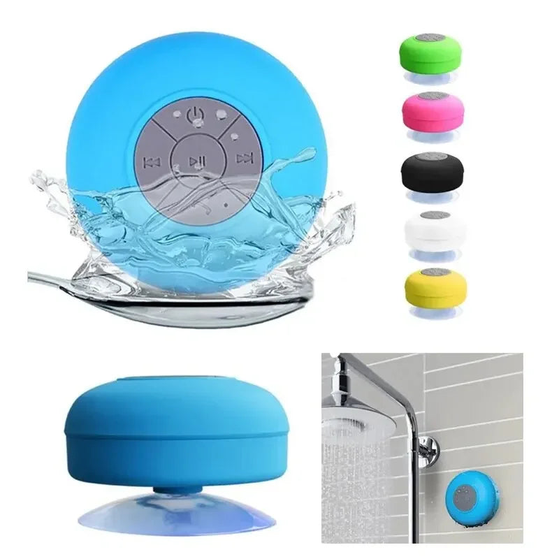 Altavoz Bluetooth inalámbrico resistente al agua con ventosa para coche y ducha.