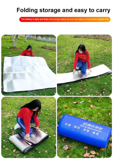 Waterproof Picnic Mat Beach Mattress Sleeping Pad Aluminum Foil EVA Foam Mat Outdoor Tent Footprint Ultralight Camping Mat - Lootquake
