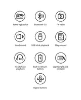 Enceinte Bluetooth ultra-portable MLOVE BV800 avec radio FM, écran LCD, antenne, entrée AUX, clé USB, carte TF, lecteur MP3