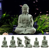 Decoración de pecera de Buda de arenisca, artesanía de Buda de meditación, escultura zen de Buda, micropaisaje, estatua de pecera
