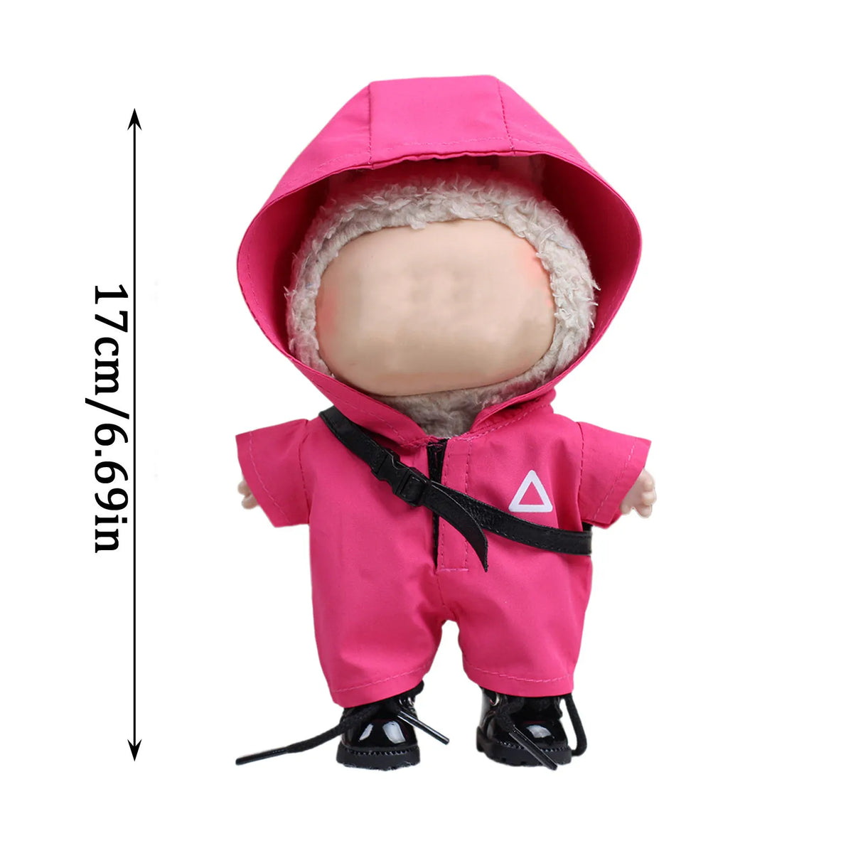 Halloween Vinyl Doll Costume with Adjustable Hat - Spooky Party Dress-Up Clothes for Fashion Dolls & Collectible Accessories