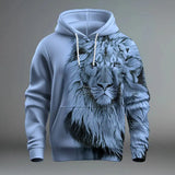2024 Funny 3D Lion Printed Hoodies For Men Fashion Loose Sweatshirts Street Trend Harajuku Men's Clothes Autumn New Pullover - Lootquake