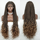 36" 613 Blonde Braided Wig | Lace Front | Baby Hair | Colored Braids