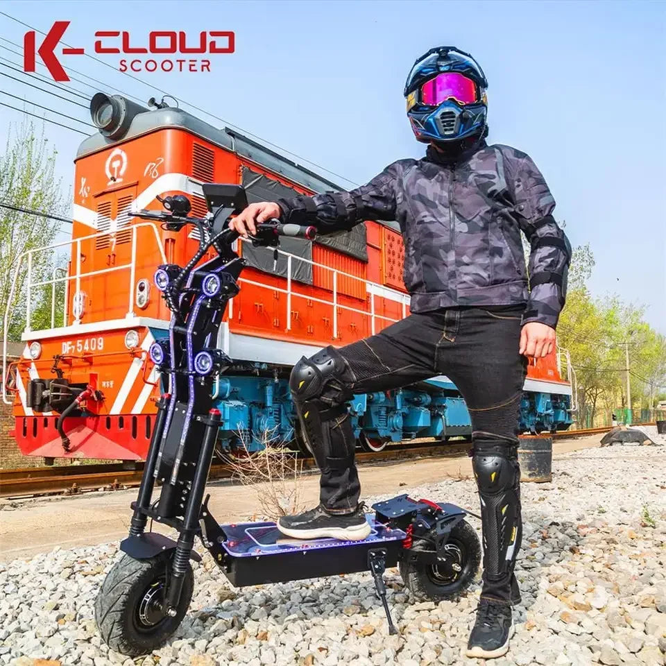 Dual Motor 10000W Top Electric Scooter 14 Inch Oversized Off-Road Tyres 72V-40AH Panasonic Brand Battery Maximum Speed 120KM/H