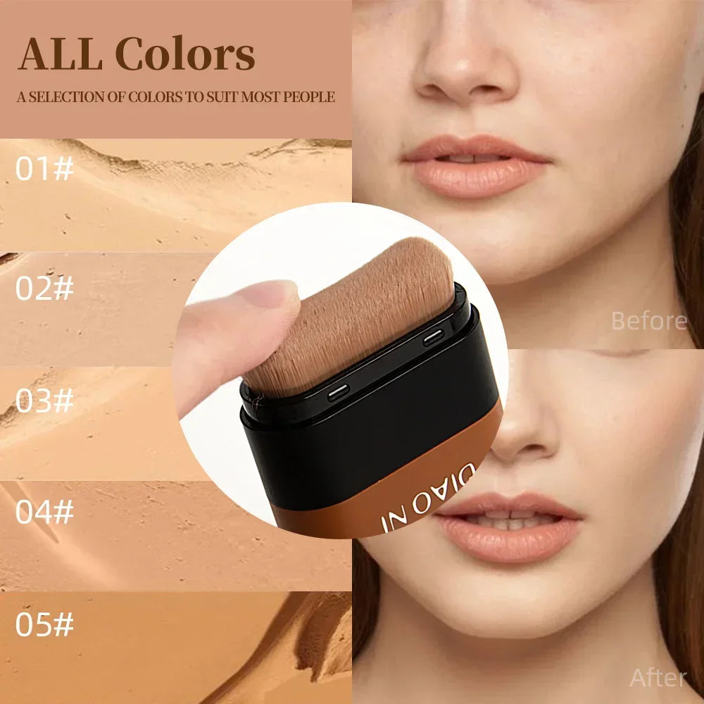 Base en barra con pincel corrector para iluminar el tono de la piel y que dure mucho tiempo sin base de maquillaje.