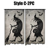 Halloween Window Decorations Halloween Door Curtain Skeleton & Bat Black Lace Panel for Haunted House Decor