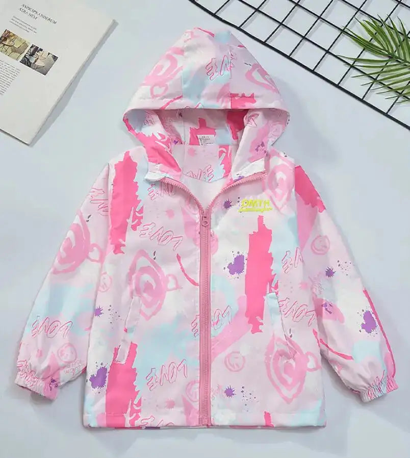 Girls Korean Polar Fleece Outdoor Jacket 4-12 Yrs Children's Autumn Winter Thickened Hooded Windbreaker Kids Girl's Fashion Coat