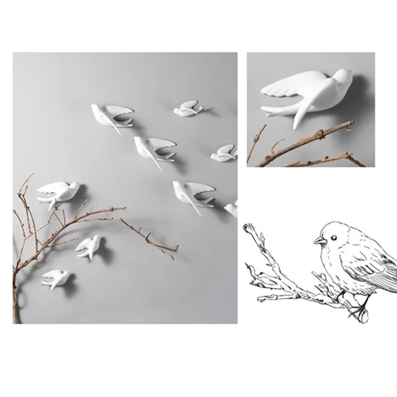 Estatuas de animales pequeños, esculturas modernas de pájaros adorables, adornos para el hogar, para la oficina, el escritorio y el estante.