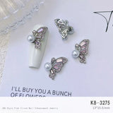 Light Luxury Charms Luxury Nails DIY Nail Charms Japanese Style Pink Jewel Nails Decor Manicure Ornaments Alloy