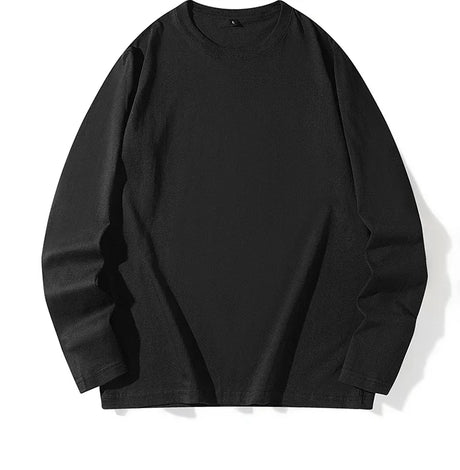 Men's Spring and Autumn New Long Sleeve T-shirt Simple and Fashionable Versatile Round Neck Underlay Top - Lootquake