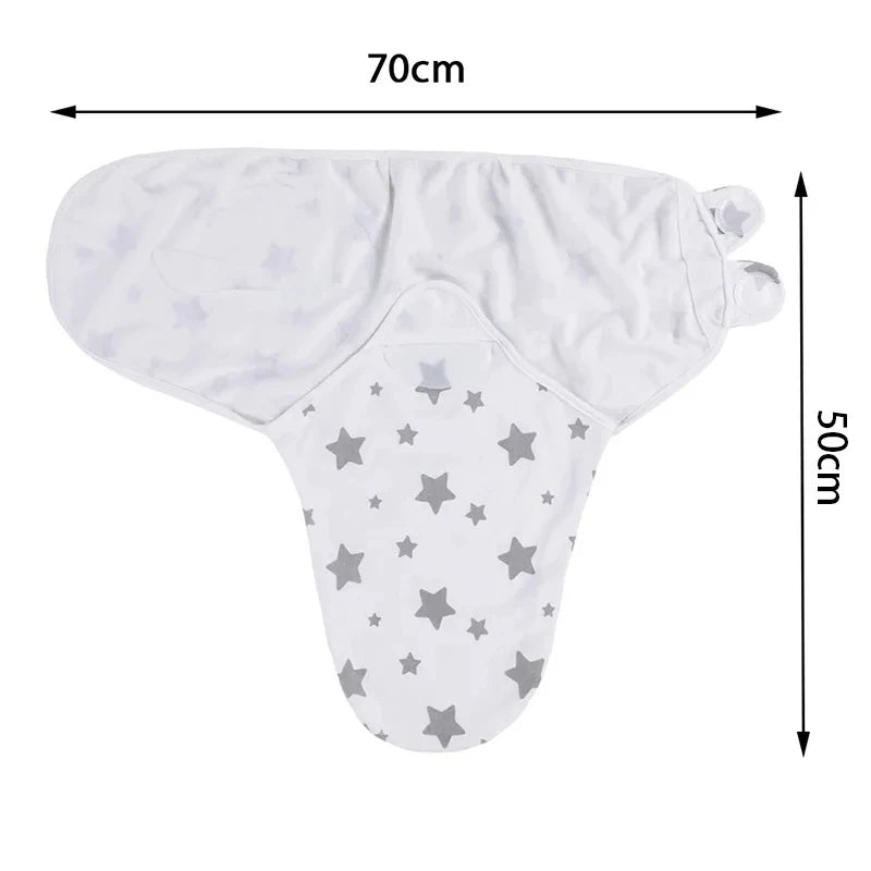 Baby Blanket Hat Set Cartoon Printed Cotton Newborn Swaddle Adjustable Infant Blankets Wraps Applicable All Seasons 0-6 Months