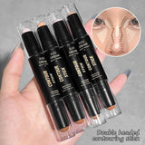 Double Ended Dual Purpose High Light Trimming Stick Three Dimensional Contour Nose Shadow Facial Shape Brighten and Trim