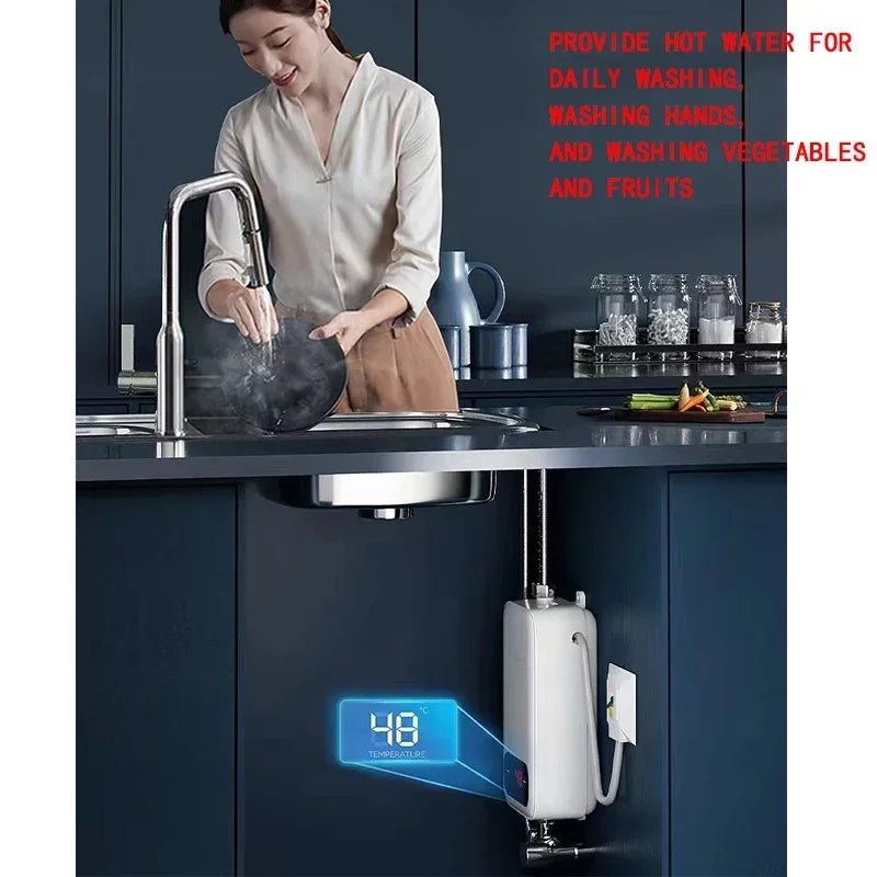 Calentador de agua instantáneo ATWFS de 220 V y 4600 W, calentador eléctrico portátil para baño, ducha y cocina.
