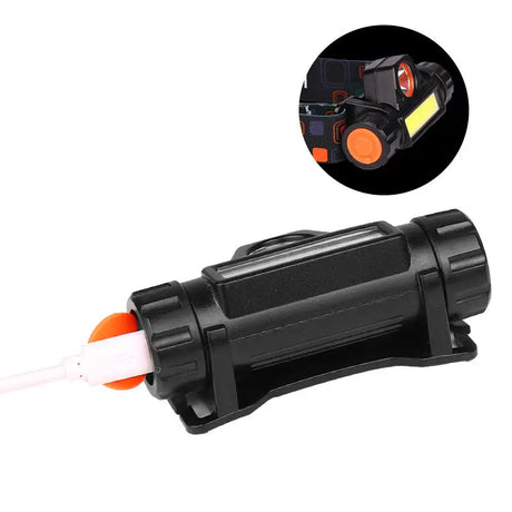 1-5PCS Portable Mini Powerful LED Headlamp XPE+COB USB Rechargeable Hunting Headlight Waterproof Head Torch with Tail Magnetic - Lootquake