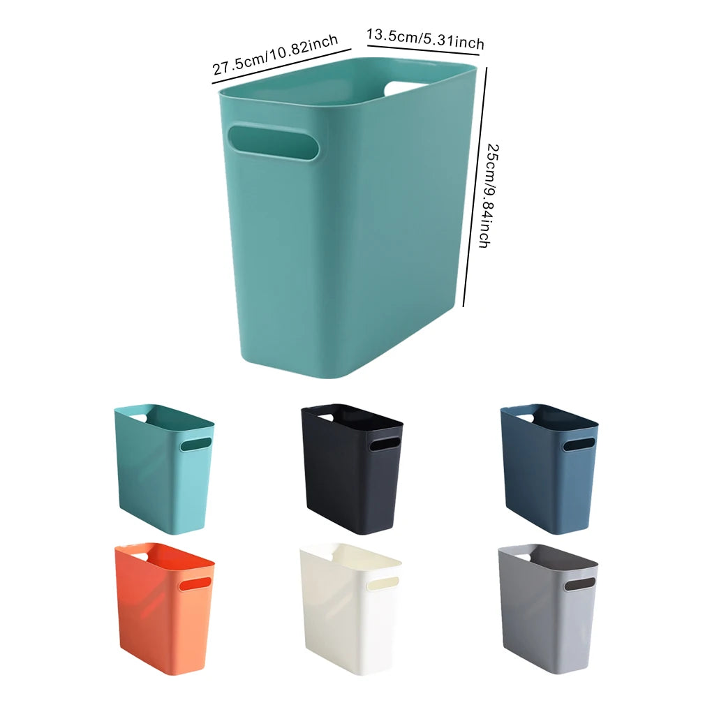 Large Trash Can without Cover Wastebasket Garbage Container Space-Saving Outdoor Bathroom Bedroom Kitchen Home Blue