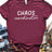 Women T Shirt Chaos Coordinator Letters Print Tshirt Women Short Sleeve O Neck Loose T-shirt Ladies Causal Tee Shirt Tops - Lootquake