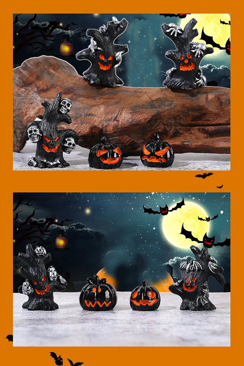 Halloween Micro Landscape Scene Decoration Accessories Tree Demon Ghost Pumpkin Skull Party Supplies Home Party Ornament Terror