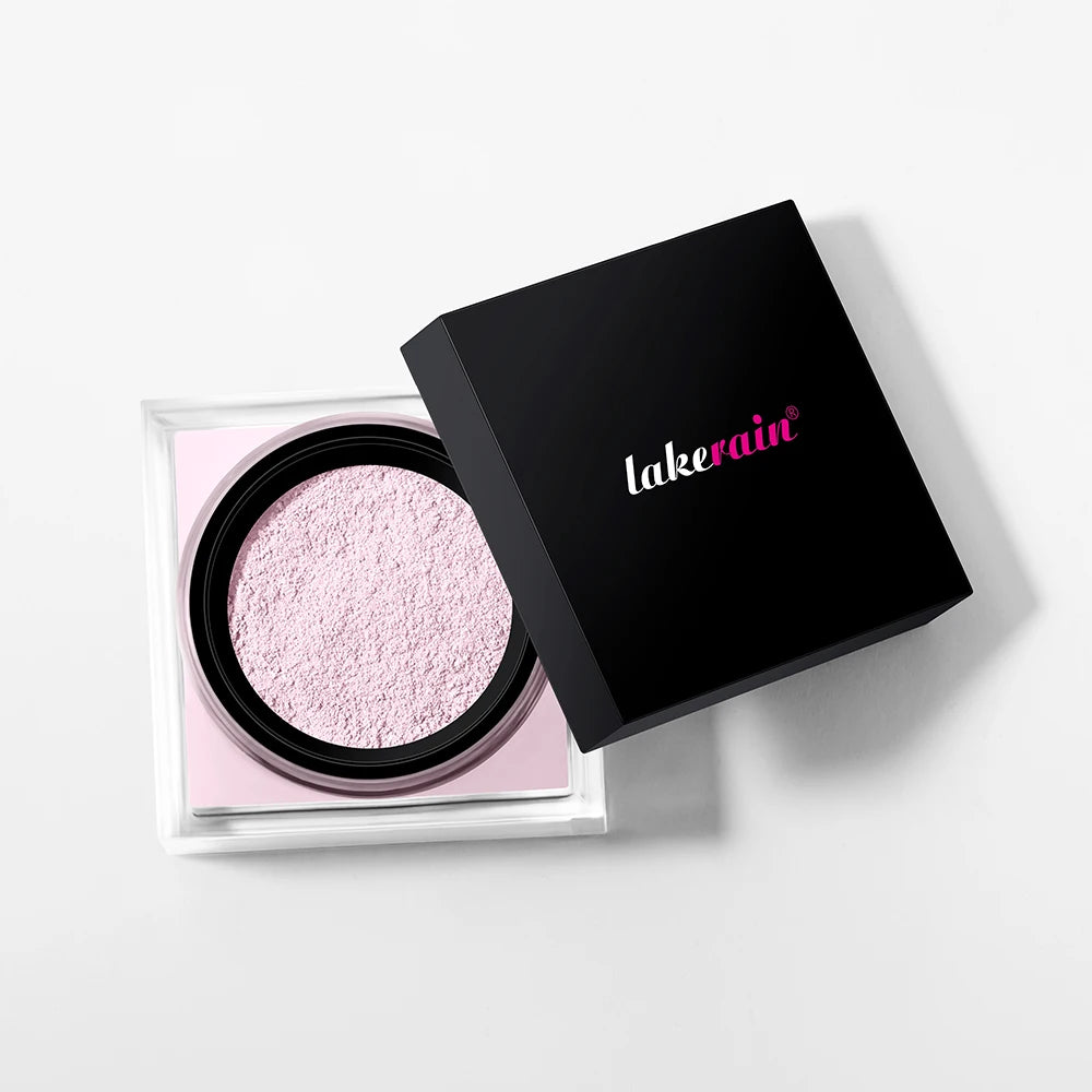 Polvos sueltos de maquillaje rosa, transparentes, naturales, para acabado facial, profesionales, con control de grasa, resistentes al agua, mates, fijadores.