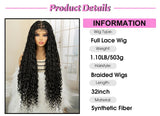 32 Inch Senegalese Twist Braided Wig - Knotless - Full Lace - Synthetic - with Baby Hair