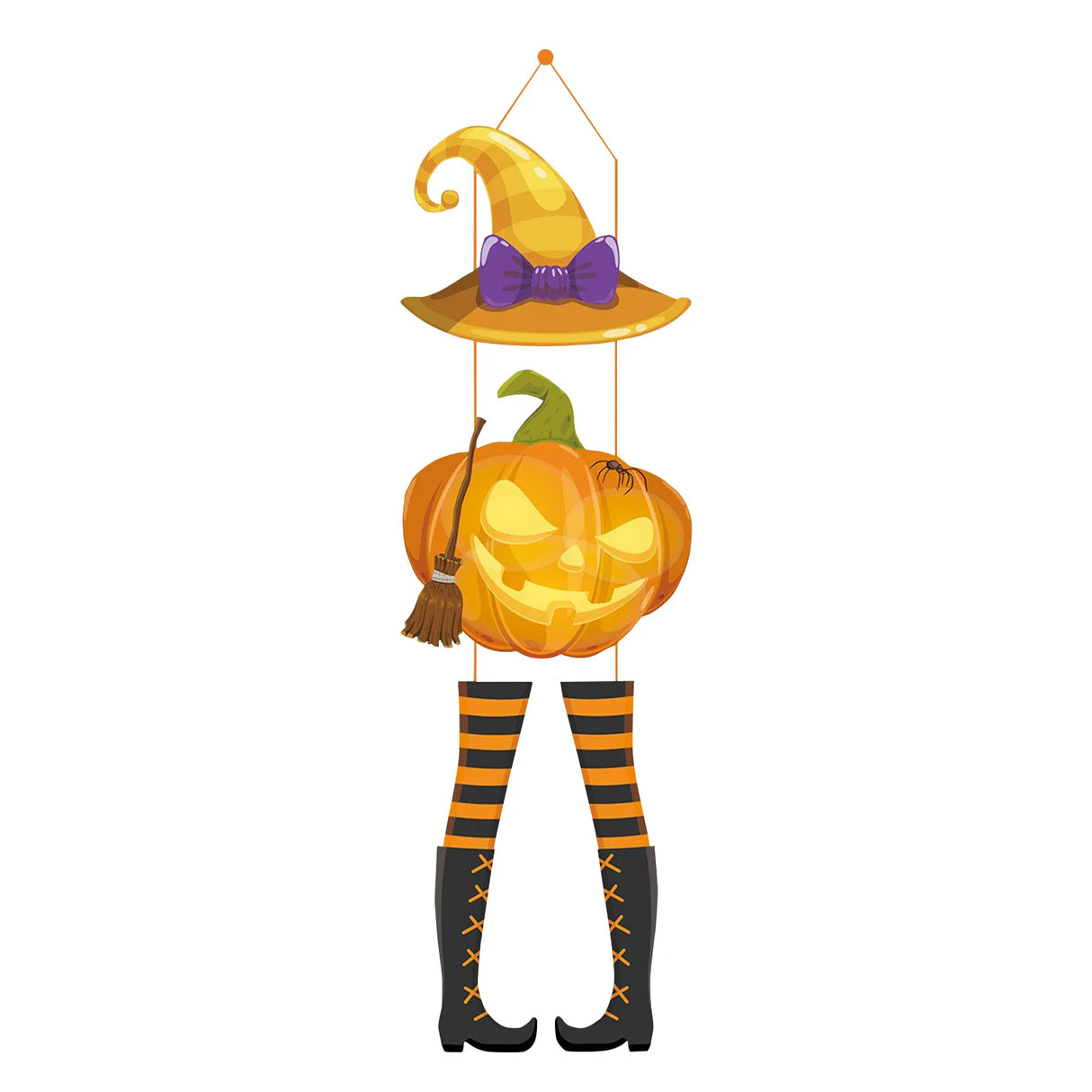 Hanging Scary Pumpkin for Porch