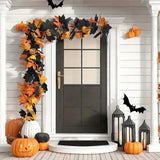 Halloween Pumpkin Cane Flying Indoor Fall Maple Leaf Garland Maple Leaf Autumn Thanksgiving Decor for Party Desk Decor