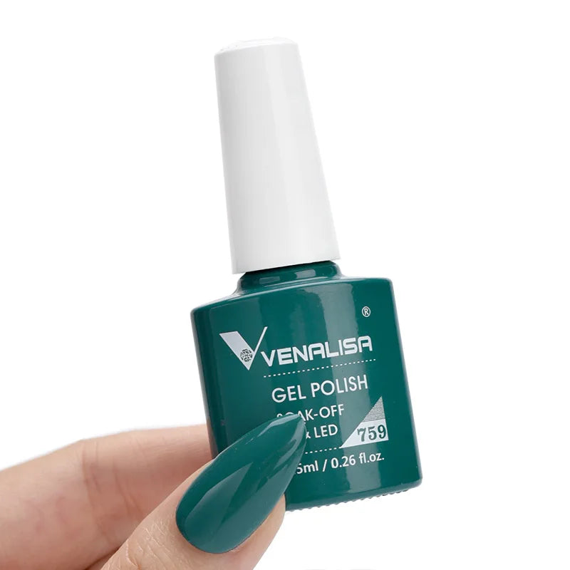 Venalisa Nail Gel Polish 7.5ml #758 Funny Bunny Milky White VIP3 Collection Long Wear Diamond Top Coat Soak Off UV LED Gel Nail