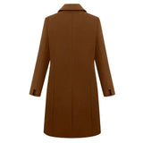 Autumn Winter Women's Woolen Jacket Long Windbreaker Double Breasted Slim Fit Coat - Lootquake