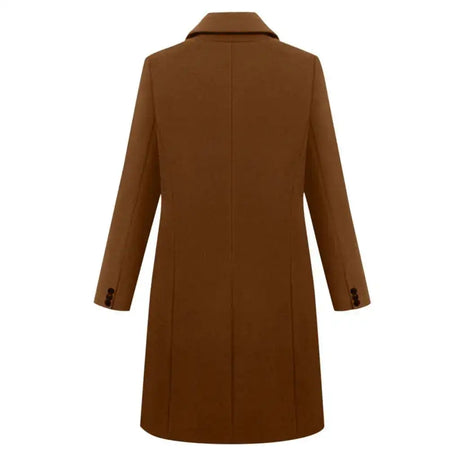 Autumn Winter Women's Woolen Jacket Long Windbreaker Double Breasted Slim Fit Coat - Lootquake